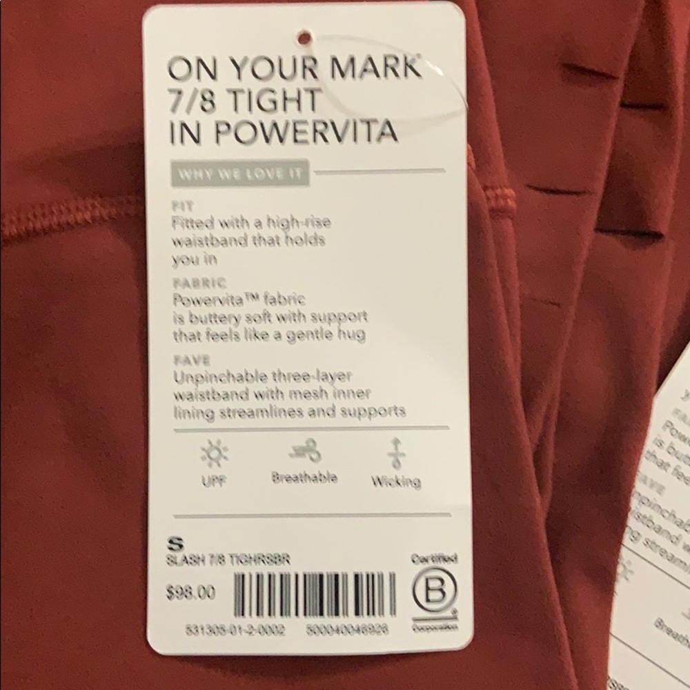 ATHLETA Illuminate 7/8 Tight Leggings Russet NWT - Picture 4 of 5